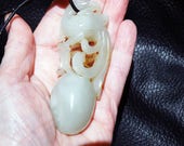 White Jade Pendant, Carved Hetian Nephrite, Qing Dynasty 18th 19th Century