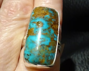 Royston Turquoise Ring, Sterling Handmade OOAK