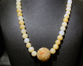 Jade Bead Necklace, Hetian Nephrite