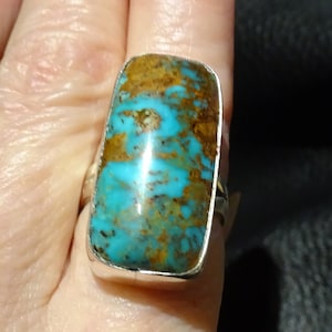Royston Turquoise Ring, Sterling Handmade OOAK