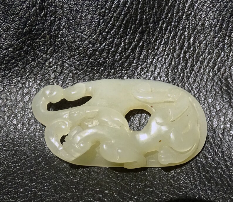 Jade Dragon Pendant Hetian Nephrite Qing Dynasty | Etsy