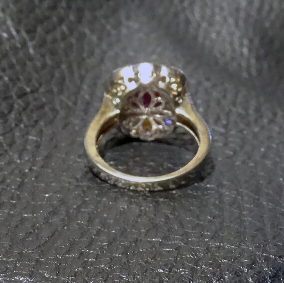 Lab Ruby Ring, Art Deco Style, Sterling, Platinum - image 8