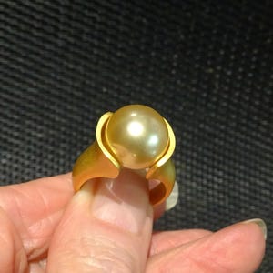 Golden South Sea Pearl Ring, Natural