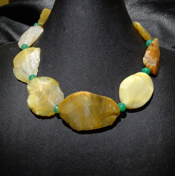 Agate Slice Necklace, Statement - image 2