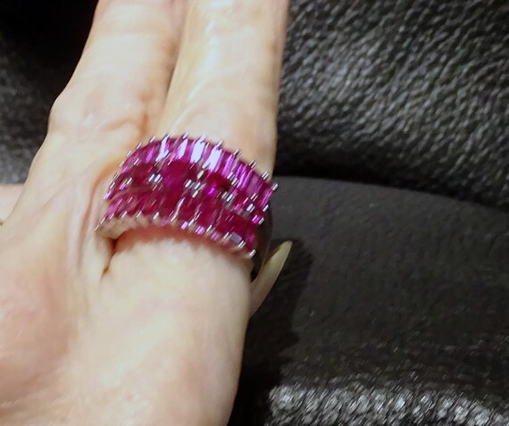Lab Ruby Ring, Sterling Silver, Size 7 - image 3