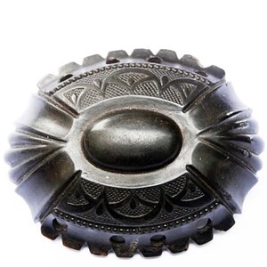 Victorian Brooch Pin, Vulcanite Rare image 3