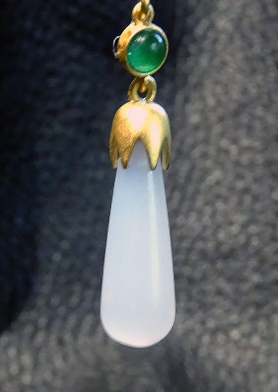 Gemstone Dangle Drop Earrings - image 4