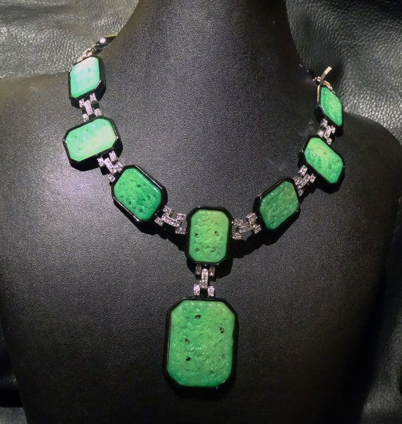 Fabulous "Jade" Necklace, Kenneth Jay Lane, Signed