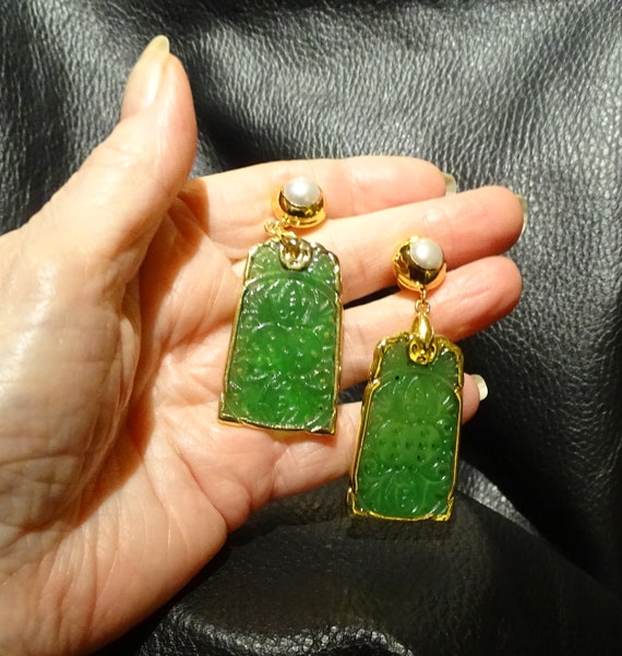 Jade and Pearl Earrings