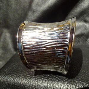 Designer Cuff Bracelet, Wide Stainless Steel image 2