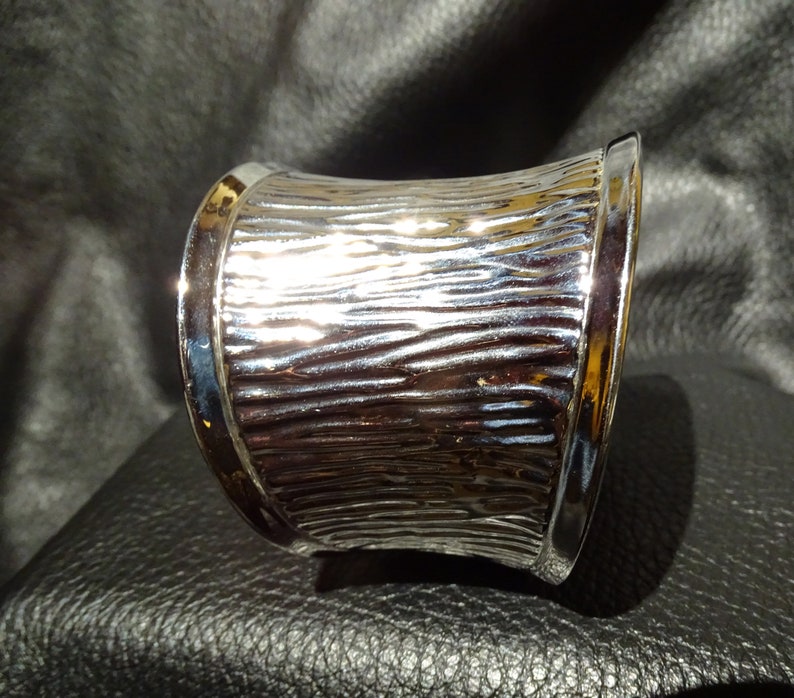 Designer Cuff Bracelet, Wide Stainless Steel image 2