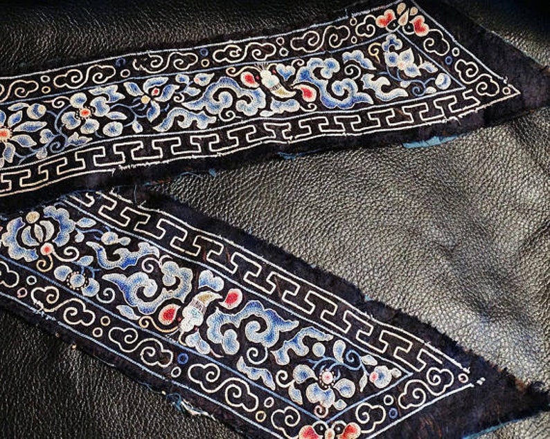 Embroidered Chinese Panel Dragon Robe Trim Forbidden Stitch | Etsy