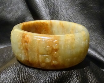 Ming/Qing Jade Bangle  Bracelet, Hetian Nephrite 73mm