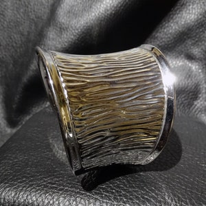 Designer Cuff Bracelet, Wide Stainless Steel image 4