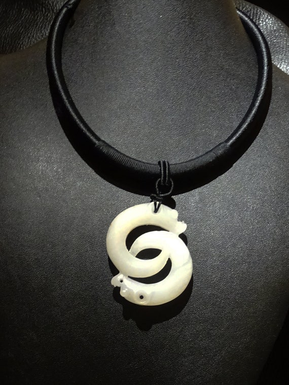 Jade Pendant Necklace, Hetian Mutton Fat Nephrite 