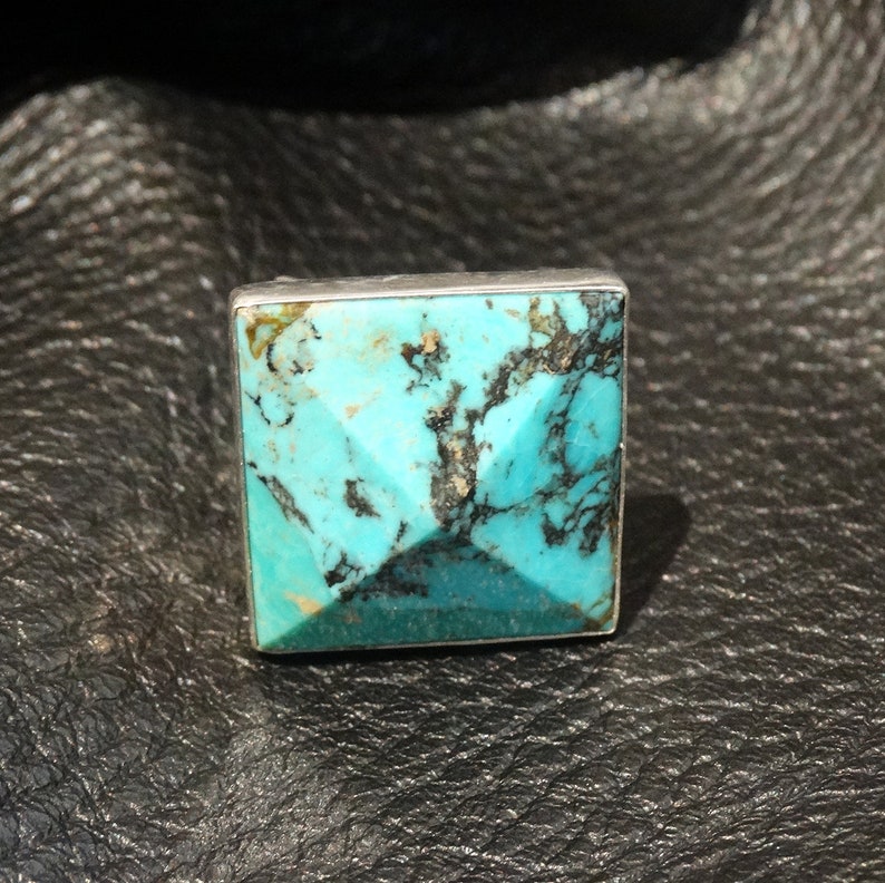 Turquoise Pyramid Ring, Kingman image 9