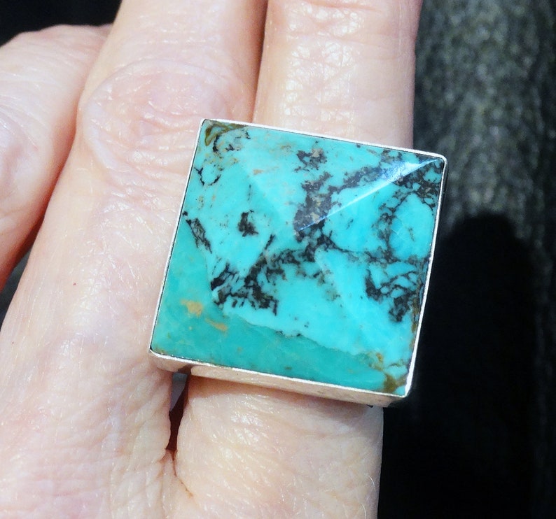 Turquoise Pyramid Ring, Kingman image 8