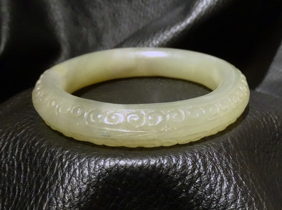 Jade Bangle Bracelet, 56 mm, Antique 1800s - image 1