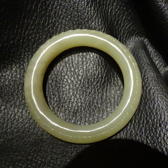 Jade Bangle Bracelet, 56 mm, Antique 1800s - image 8