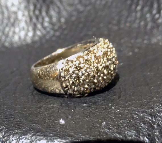 Bague dome diamant couleur champagne fantaisie or blond 18 carats taille 5 Etsy Canada