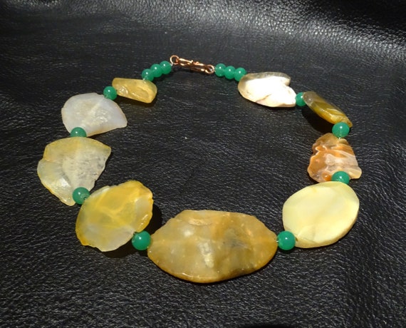 Agate Slice Necklace, Statement - image 4