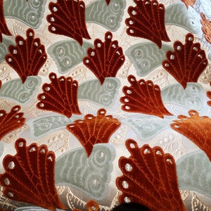 ArtDeco Silk Velvet Fabric, Exquisite, 3 Yards, Museum Quality