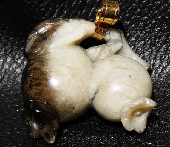 Jade 22K Pendant,  Hetian Nephrite, Qing 1800s - image 9