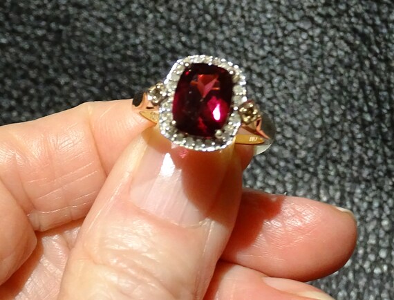 Diamond Purple Garnet Ring - image 6