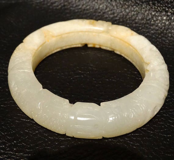 Jade Bangle Bracelet, Hetian Mutton Fat Nephrite,
