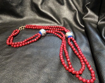 Ruby Quartz Necklace,  Vintage