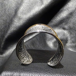 Designer Cuff Bracelet, Wide Stainless Steel image 7