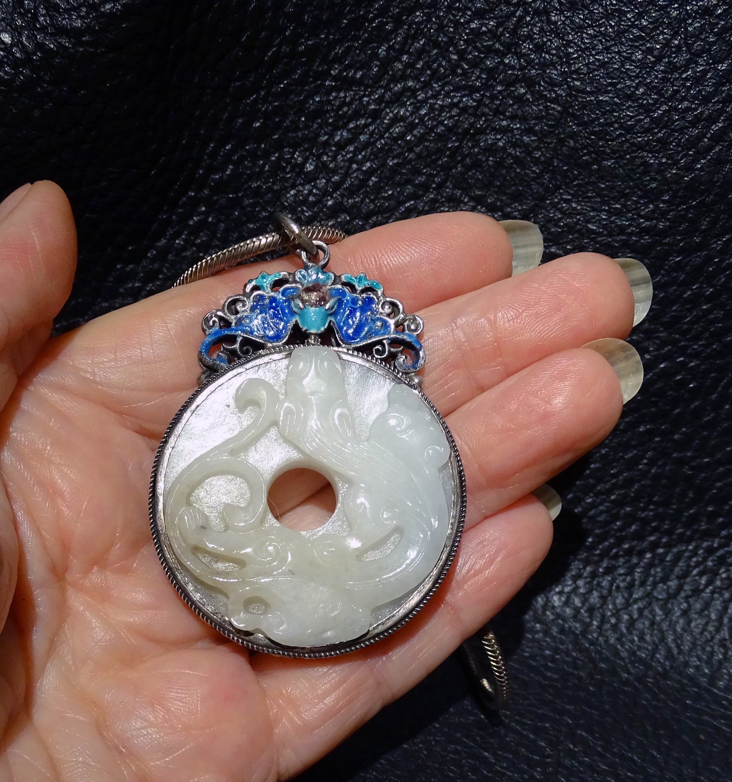 Jade Pendant Necklace Hetian Mutton Fat Nephrite Dragon Qing Dynasty Etsy Canada