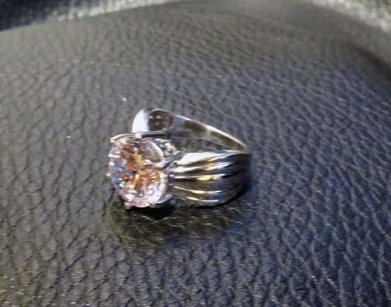 Solitaire CZ Ring, Platinum over Sterling, AAA Qu… - image 7