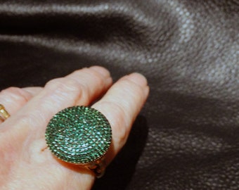 Emerald Cluster Ring, Rose Gold over Sterling