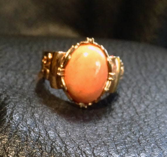 Salmon Coral Ring, Unisex Size 11 - image 3