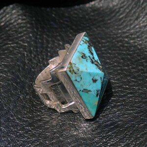 Turquoise Pyramid Ring, Kingman image 4