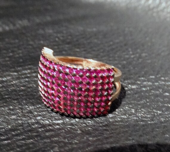 Ruby Band Ring, Gold over Sterling Silver Size 9 - image 3