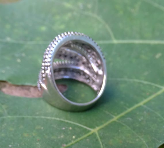 Black Spinel Ring, Statement, Sterling Silver - image 5