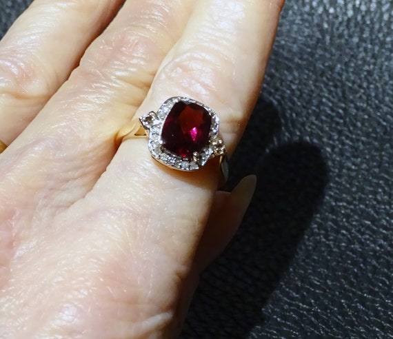 Diamond Purple Garnet Ring - image 10