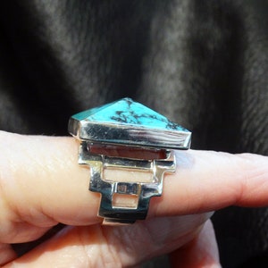 Turquoise Pyramid Ring, Kingman image 1