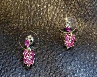 Petite Garnet Earrings, RARE Purple Color
