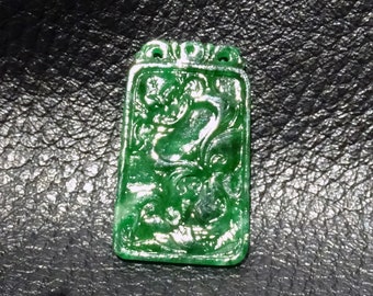 Untreated Jadeite Pendant, Grade A, Carved, Translucent