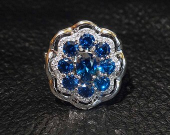 Edwardian Sapphire Ring Replica , Cubic Zirconia, Sterling Silver