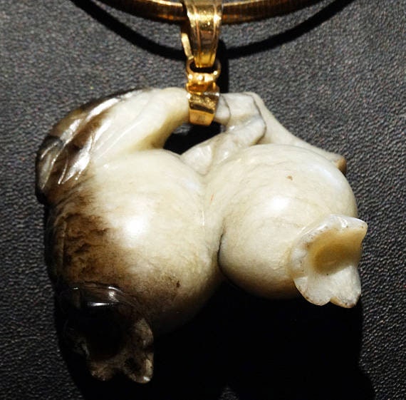 Jade 22K Pendant,  Hetian Nephrite, Qing 1800s - image 7