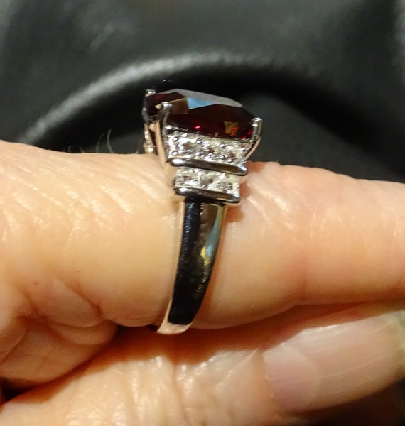 Ruby Solitaire Ring, 6 ctw, Platinum over Sterling - image 6