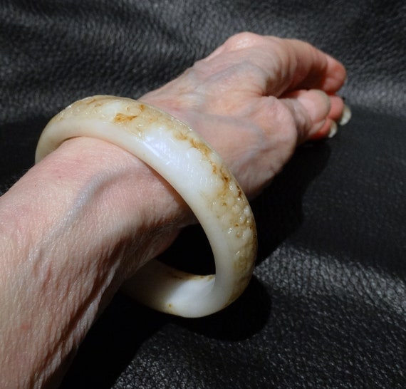 Jade Bangle Bracelet, Hetian Mutton Fat
