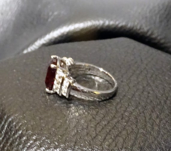 Ruby Solitaire Ring, 6 ctw, Platinum over Sterling - image 8