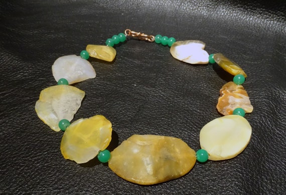 Agate Slice Necklace, Statement, Estate Jewelry - image 10