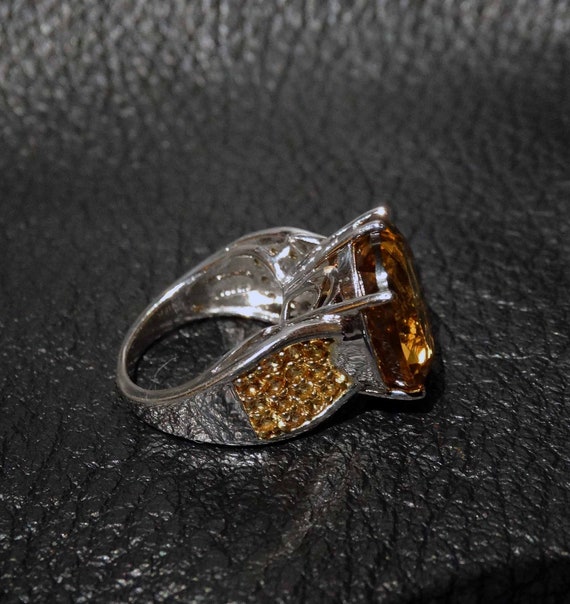 Citrine Sapphire Ring, Madera Citrine, Golden Sap… - image 9