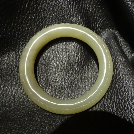 Jade Bangle Bracelet, 56 mm, Antique 1800s - image 4